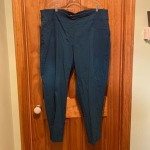Deep turquoise stretchy pull on pants, 24W